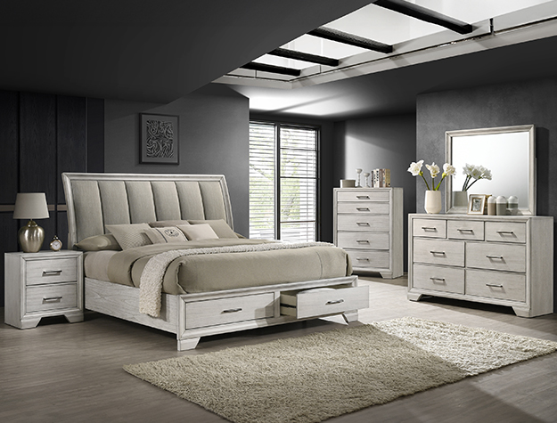 JAYMES WHITE MIST BEDROOM GROUP